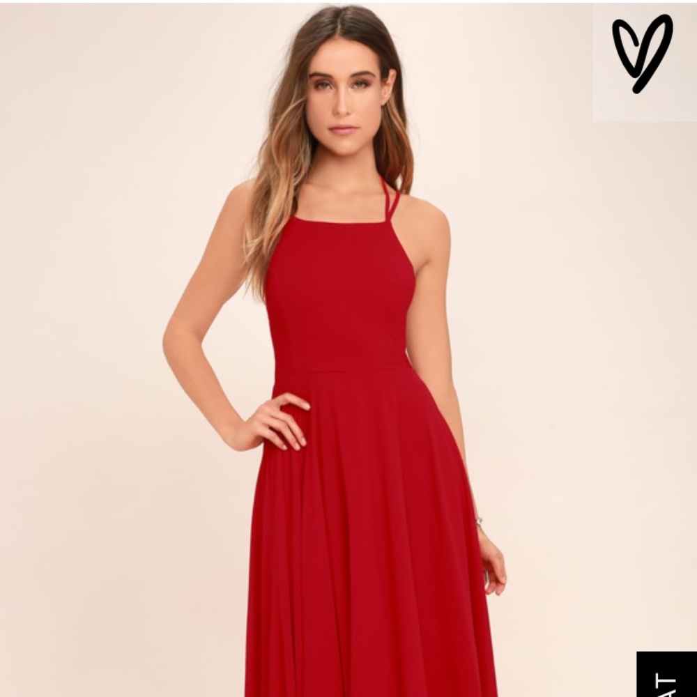 Strappy Red Maxi Dress